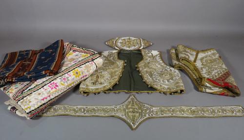 Two 20th century Indian embroidered children's waistcoats and further items, (qty).  CAB   1457