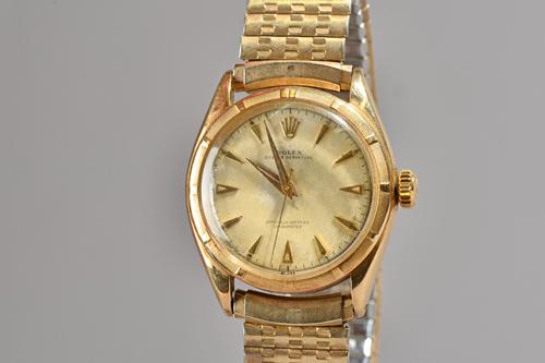 A Rolex Oyster Perpetual gold cased gentleman's wristwatch, the automatic movement detailed Rolex Perpetual Chronometer F 78834 38051, detailed within