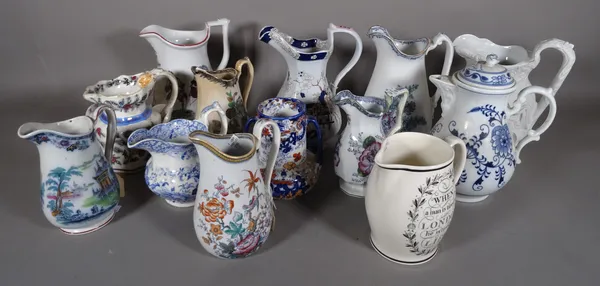 Ceramics, including a large group of Victorian and later jugs of varying sizes, including Wedgwood, Masons and transfer printed examples, (qty).  S2B