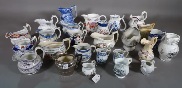Ceramics, including; a large quantity of 19th century and later sauceboats and small jugs including lustre ware, Masons and other, (qty).  S1T