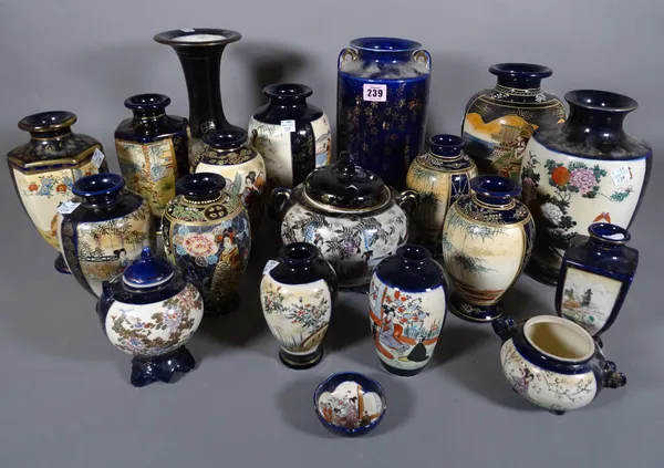 Asian ceramics, comprising; mainly 20th century and later Japanese vases, (qty).  S2M