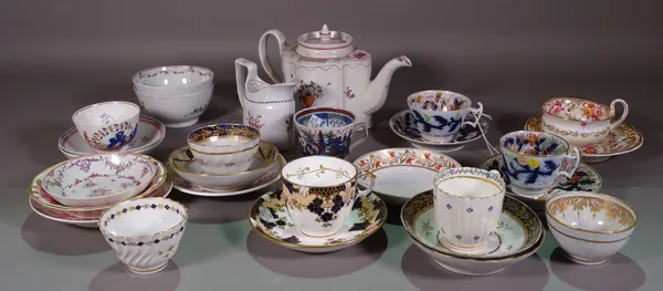 Ceramics, including; mostly Regency tea wares, a New Hall teapot, Imari cups, vases, saucers and bowls, (qty).  S3M