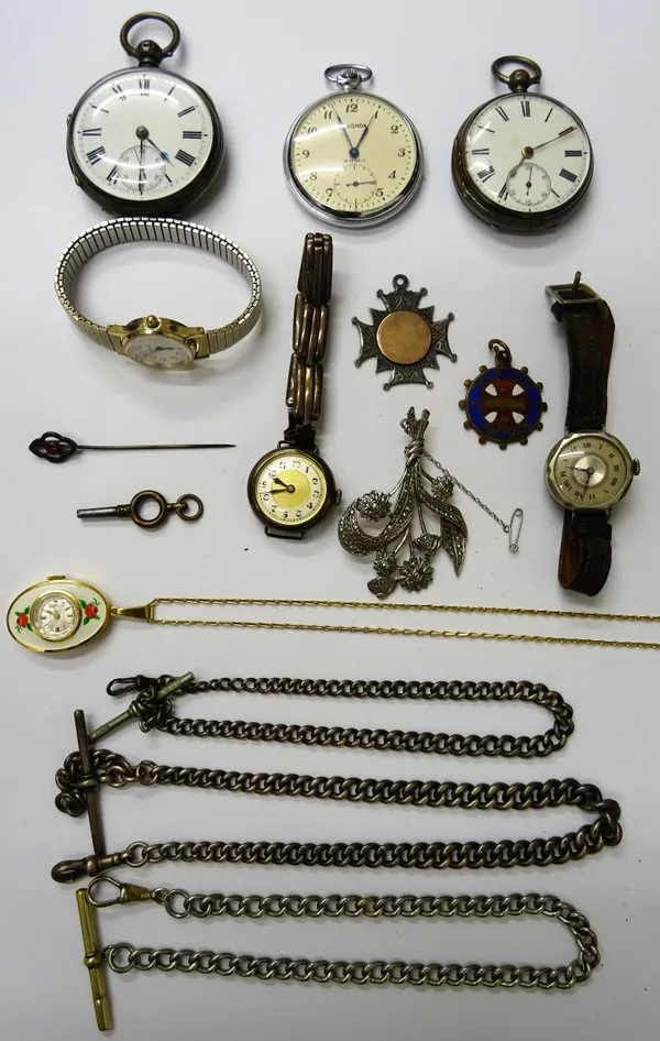 A silver cased, key wind, openfaced gentleman's pocket watch, London 1876, a silver cased, key wind, openfaced gentleman's pocket watch, London 1875,