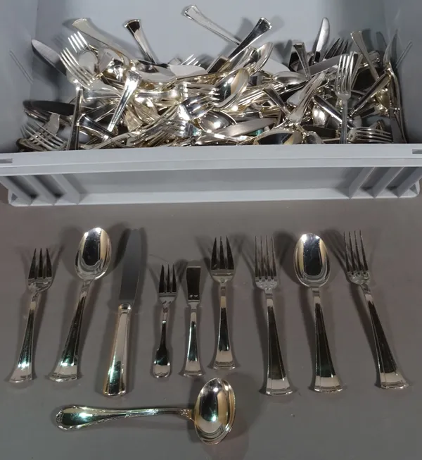 Puiforcat; A large quantity of silver plated flatware.  S1T