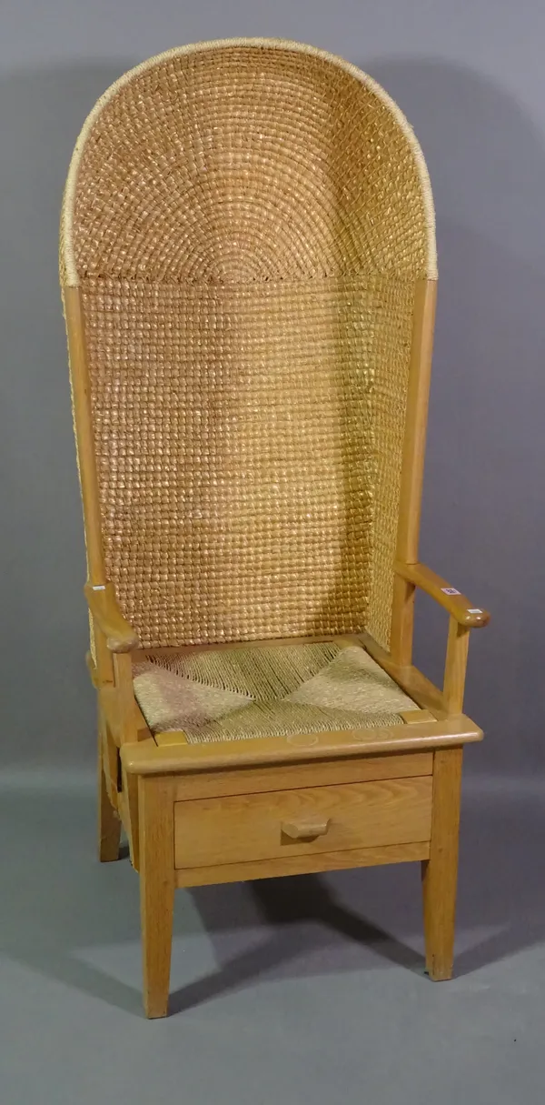A 20th century Orkney chair of conventional form, with single drawer to base.   G6