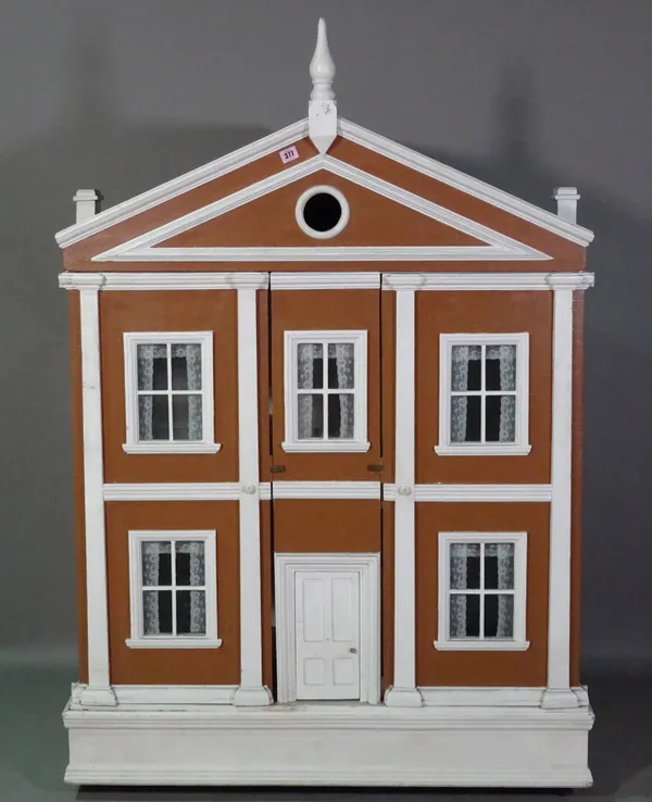 A large 18th century style doll's house, 100cm wide x 146cm high.   E9