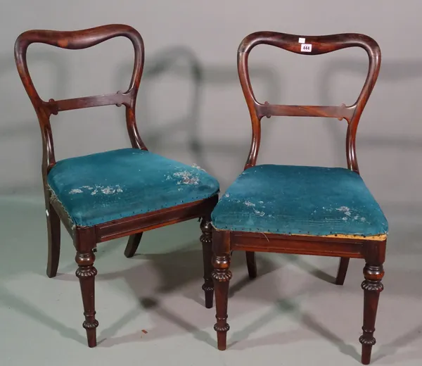A set of four 19th century rosewood dining chairs, (4).  G7