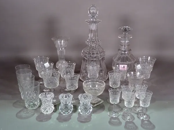 Glassware, comprising; cut glass drinking vessels and decanters, (qty).  S3M