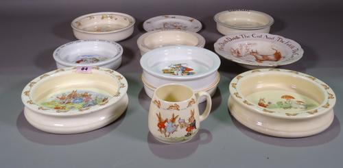 A quantity of mostly early 20th century children and baby ceramic plates and bowls, Doulton and sundry, (qty).  S3T