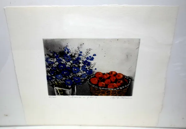 Annapia Antononi (Swiss 1942- ), Frutta Fresca, colour etching, signed and numbered XXI/XXV, approximately 14.5 by 19.2cms; and five other similar pri