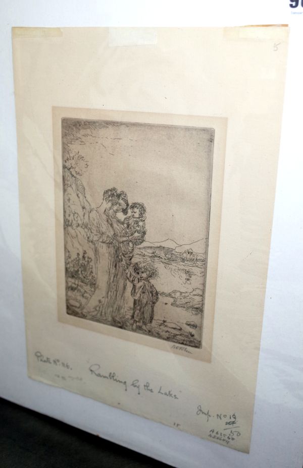 Augustus John (1878-1961), Rambling by the Lake, etching, signed, variously inscribed and numbered No 19/50, approximately 17.5 by 12.5cms. DDS Illust