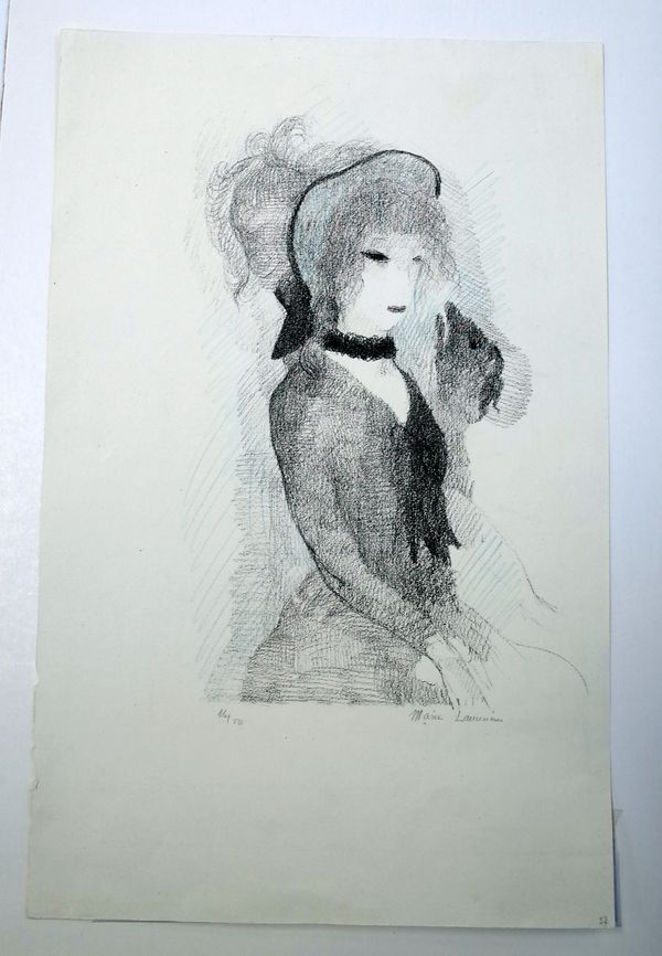 Marie Laurencin (French 1883-1956), Portrait of a Girl, colour lithograph, signed, 16/50, paper approximately 45 by 29cms. DDS Illustrated