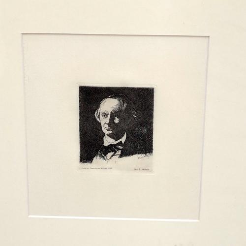 Eduard Manet (French, 1832-1883), Charles Baudelaire en Face, etching, (M.41), text within plate reads 'Paint et Gravé par Manet 1865' and 'Imp. A. Sa