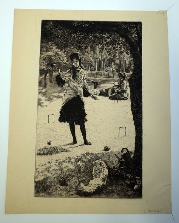 James-Jacques-Joseph Tissot (French 1836-1902), Le Croquet 1878, etching and drypoint, on wove paper, from an edition of about 100 (Wentworth 37), app