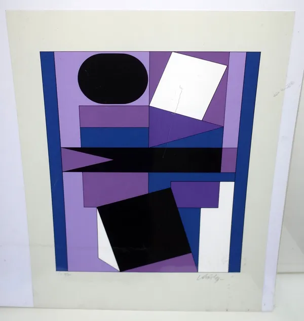 Victor Vasarely (Franco-Hungarian 1908-1997), Abstract Composition, colour screenprint, signed, numbered 9/20, inscribed FV, approximately 26 by 22cms