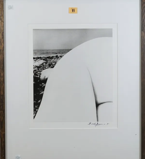 BILL BRANDT  (1904 - 1983)  Nude. East Sussex Coast, 1958, gelatin silver print, signed lower l.h. margin, 34cm x 29cm, framed & glazed.  DDS 5163