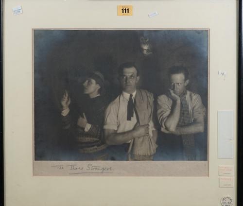 GLADYS BLACK ( 1895 - 1975)  The Three Strangers, 1920. gelatin silver print, titled in pencil lower margin, 27cm x 36.5cm within mount,  framed and g
