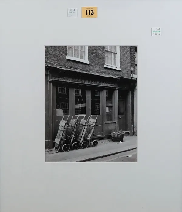 FINE ART PRINTS:  a group of four black and white photographs, London scenes, ca. 1950s - 1960s, includes Ellen Keeley barrow maker, Neal Street, 24cm