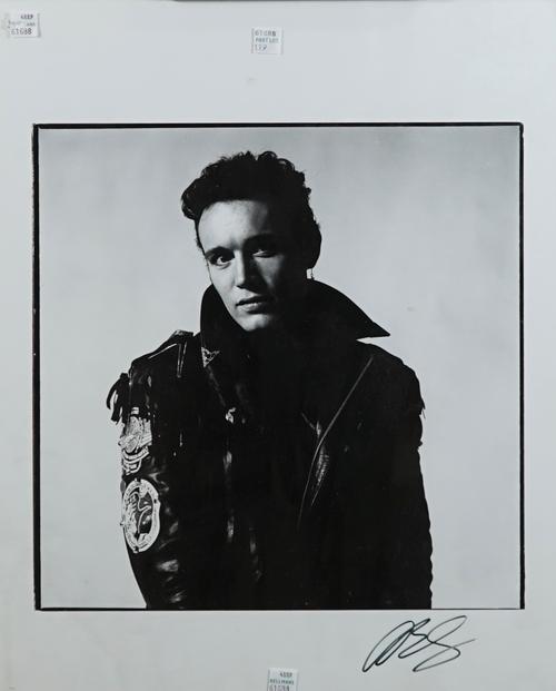 DAVID BAILEY  (b. 1938)  LIVE AID, 1985. two gelatin silver archival prints. Elton John, George Michael, Bernie Taupin and Kiki Dee, signed by photogr