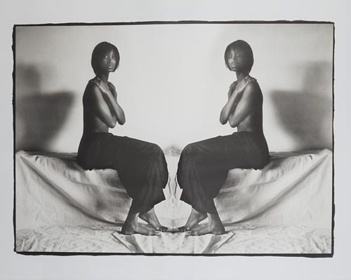 PAUL CAFFELL  (1939 - 2017)  a group of five platinum prints, 2005 - 2010.   three female nude studies, and bearded man with young girl wearing suspen