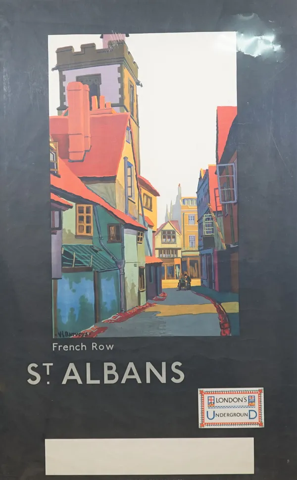 RAILWAY TRAVEL POSTERS 1922 / 1953:   two colour lithographs,   London's Underground 'French Row St Albans', 1922, artwork V.L. Danvers, issued Underg