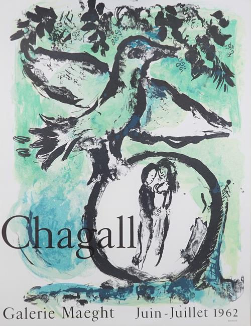 MARC CHAGALL  (1887 - 1985)  a group of three colour lithographs, including Gallerie Maeght, 1962, Mourlot, 70cm x 53cm;  The Song of Songs, Musee Nat
