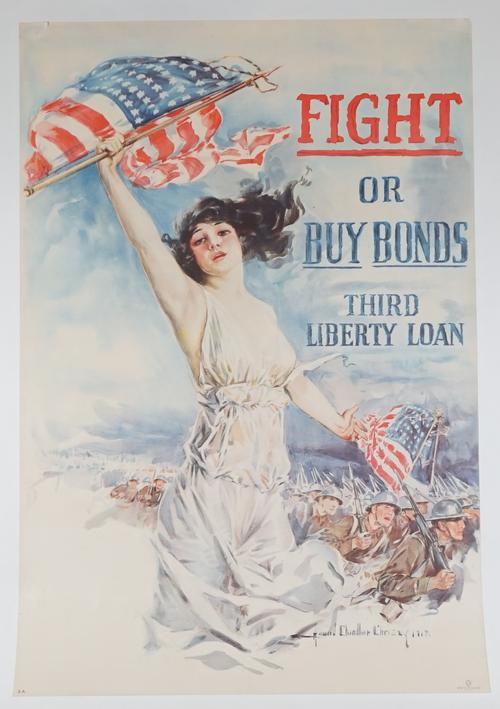 WW1 / WW2 POSTERS:  two colour lithographs on linen,  The Empire Strength / These are the Sinews of War, ca. 1940, artwork Clive Gardiner, printed for