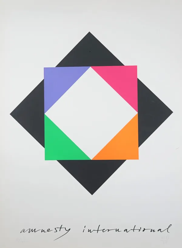 MAX BILL  (1908-1994),  Amnesty International 1976, serigraph, signed and numbered 14/100, unframed, 83cm x 60.5cm.