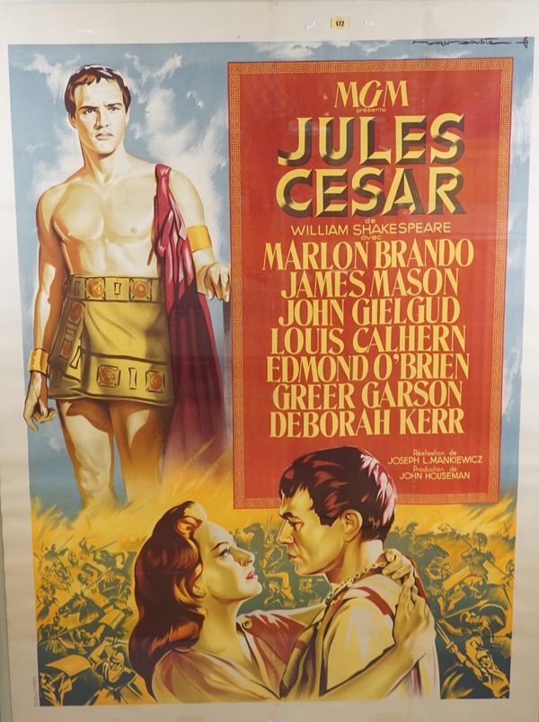 FILM POSTER:  Julius Caesar, MGM, 1953, French Grande poster, 160cm x 120cm, framed and glazedProvenance - from the estate of the late Sir Gerald Kauf