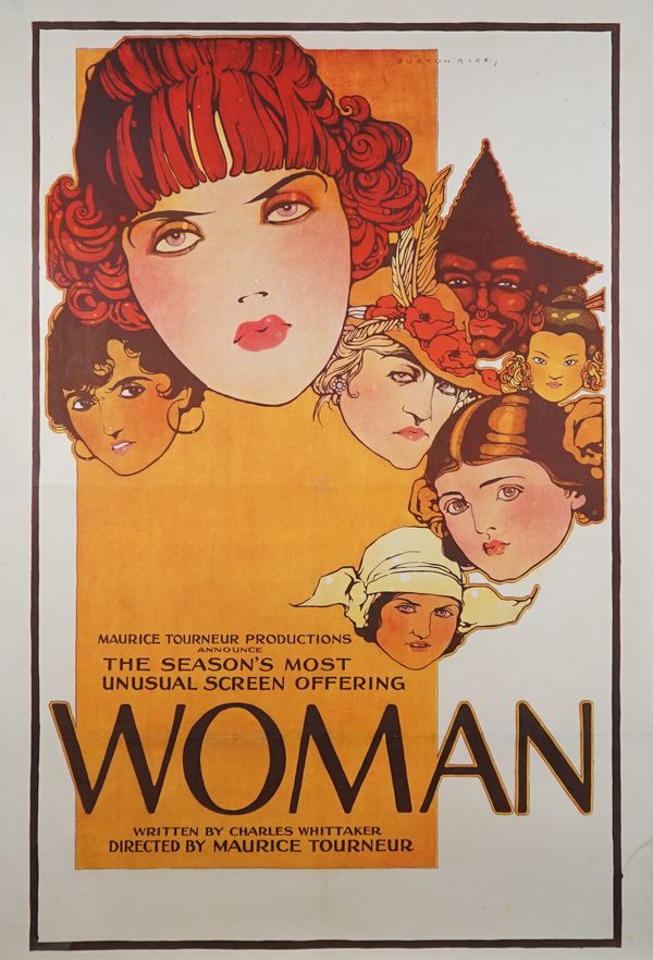 VINTAGE FILM POSTER:  Woman, Maurice Tourneur Productions (1918), colour lithograph, on linen, 94cm x 69cm, unframed. 4909