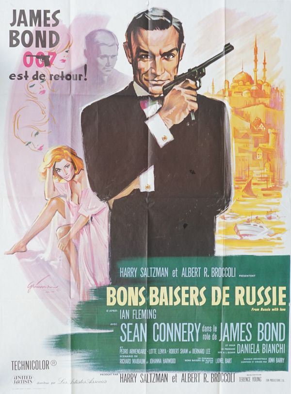 FROM RUSSIA WITH LOVE 'BONS BAISERS DE RUSSIE':  Eon Productions / United Artists, (1963) French Grande re-release film poster, 159.5cm x 119.5cm, art