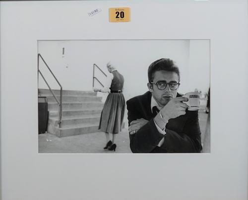 DENNIS STOCK  (1928 - 2010)  James Dean, on the studio lot. Hollywood, 1955, gelatin silver print, photographer's stamp on verso, 17cm x 26cm within m