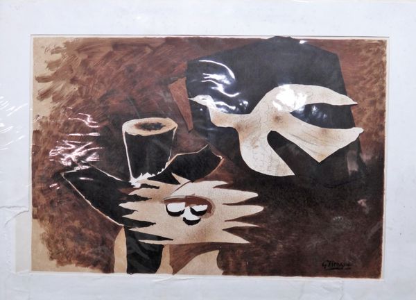 Georges Braque (French, 1882-1963), Bird and nest, colour lithograph, 34cm x 50.5cm.; together with three further lithographs by the same hand.(4)