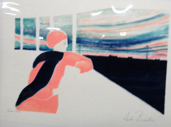 Andre Brasilier (French 1929-2004), Les Tage, colour lithograph signed, 46cm x 65cm; together with two further lithographs by the same hand. (3)