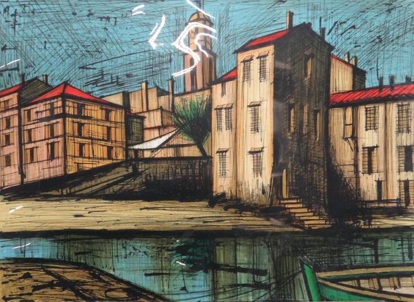 Bernard Buffet (French 1928-1999), St Tropez, four colour lithographs, the larger three 47cm x 64cm.(4)