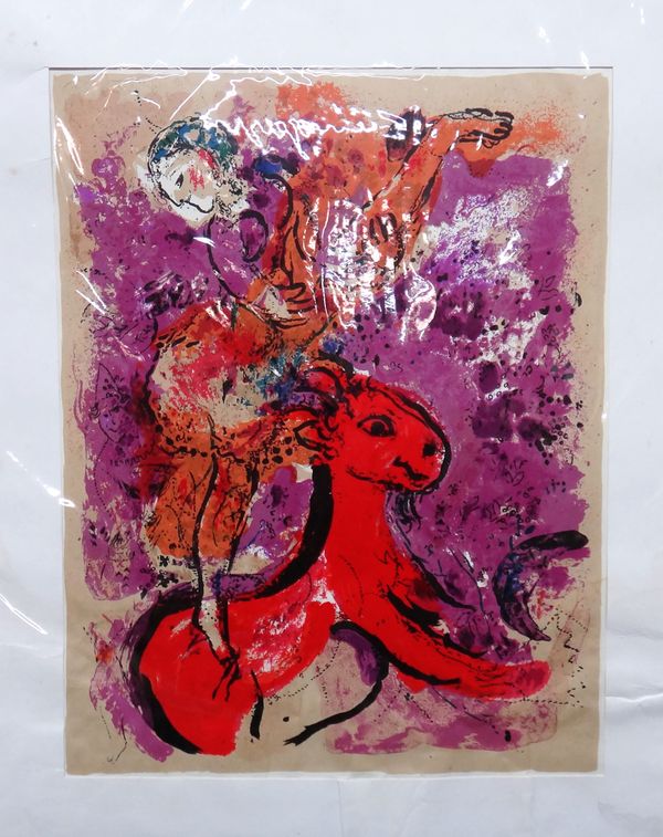 Marc Chagall (French, 1887-1985) Woman circus rider on a red horse, colour lithograph 50.5cm x 39cm