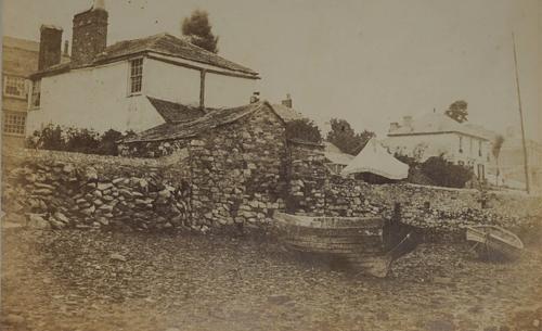 UNKNOWN:  a group of eight salt prints, ca. 1840s, includes country house views and a harbour scene, various sizes, the largest 18cm x 24.5cm, and an