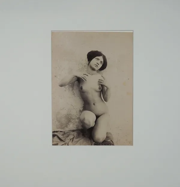 VINCENZO GALDI (1871 - 1961)  a pair of female nudes, ca. 1890 - 1900.  albumen print, mounted, photographer's Campania 45, Roma stamp and numbered 21