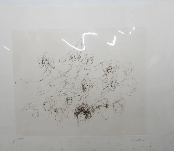 Leonor Fini (Argentinian 1907-1996), Têtes, etching, signed, 113/275, 33.5cm x 41.5cm.; together with six further works by the same hand.(7)