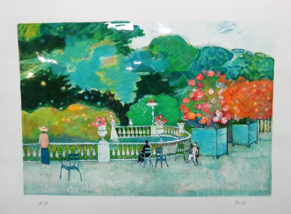 Gilles Gorriti (French b.1939) Le Jardin de Luxembourg, colour lithograph signed, 108/250 41.5cm x 60cm; together with 5 further works by the same han