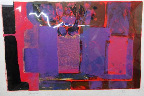 Paul Guiramand, ( French 1926-2008 ) Nature Morte, colour lithograph signed, 69/70 43cm x 66cm; together with another work by the same hand. (2)