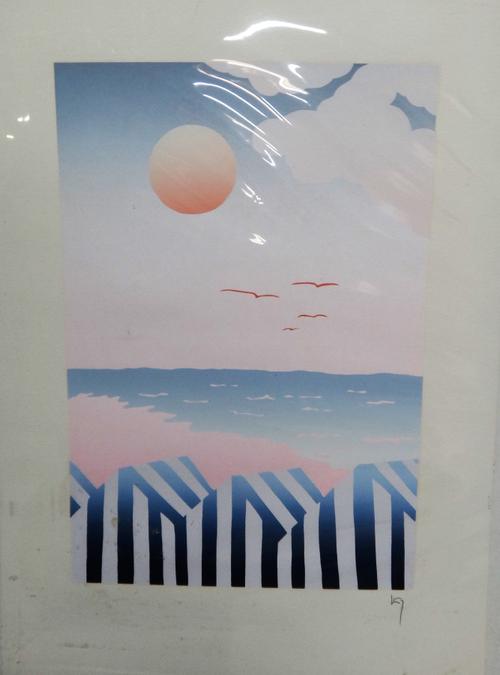 Quentin King (British b.1957), The Bleu Cabin; Cabin on the beach; the black Vase, three clour silkscreens, signed, each 35cm x 24cm.; together with a