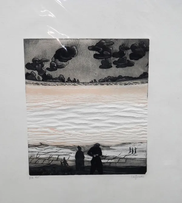 ** Lafreude (20th century), Untitled, two colour etchings, signed and numbered, each 32cm x 28.5cm.(2)