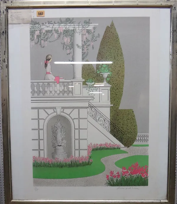 Denis Paul Noyer (French b.1940), La Fontaine, colour lithograph, signed, 60/175, 66cm x 46cm.; together with a further three by the same hand, and on