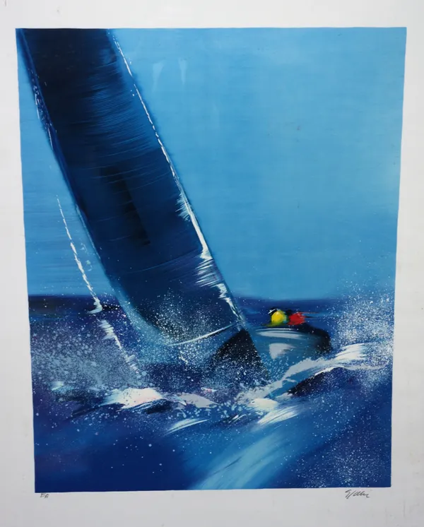 Victor Spahn (French b.1949), La Voile, colour lithograph, signed, 56.5cm x 44.5cm.; together with four further by the same hand.(5)
