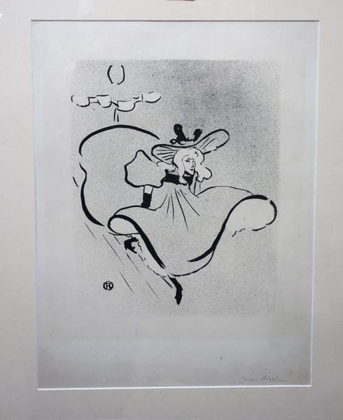 After Henri de Toulouse-Lautrec (French 1864-1901), Jane Avril, lithograph, 26cm x 21cm.