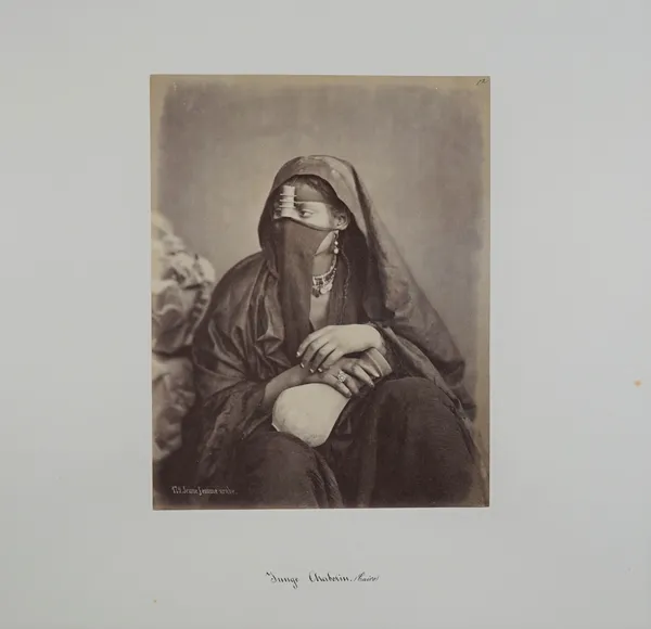 FELIX BONFILS  (1831 - 1885)  Four Views of Jerusalem, ca. 1880:  albumen prints, one signed, numbered on margin, mounted on card boards, 27.5cm x 39c
