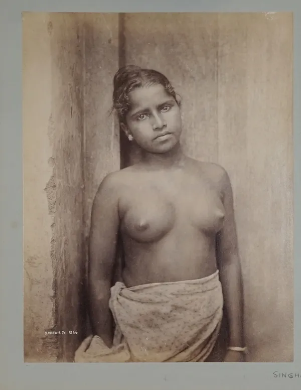 COLOMBO APOTHCARIES, Jeune fille Indienne, Colombo, ca. 1890, albumen print, Apothecaries Co. Ltd. Ceylon blindstamp lower r.h., 28cm x 21.3cm;  SKEEN