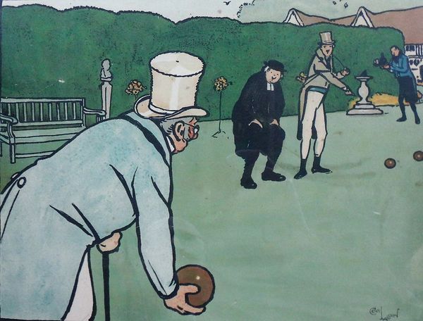 Cecil Aldin (1870-1935), Skating; Bowls; Angling; Shooting; Falconry; Carriage driving; Racing; Curling; Cricket; Dog racing; Hunting, a set of eleven