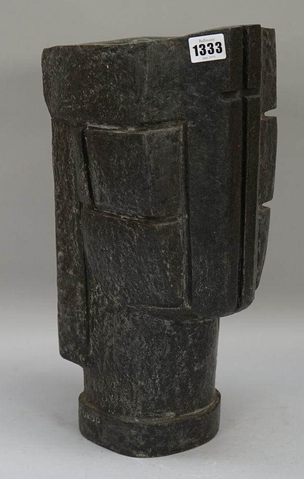 Willi Soukop (1907-1995) 'Head' composite abstract sculpture, signed 'W. SOUKOP' to the rear, 42cm high. DDS